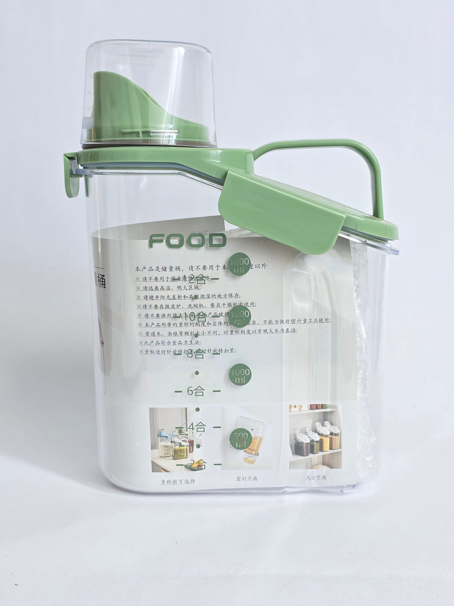 Frascos de plástico para almacenamiento de cereales, caja de almacenamiento de granos hermética portátil, cubo de arroz a prueba de humedad y insectos, caja de almacenamiento de cocina