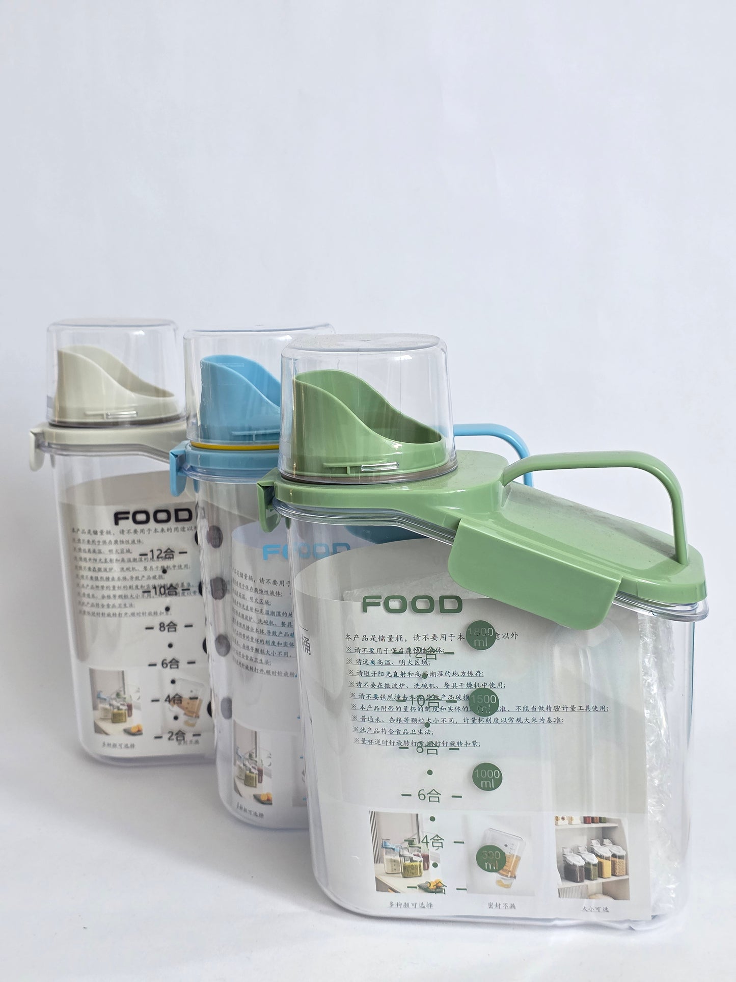 Frascos de plástico para almacenamiento de cereales, caja de almacenamiento de granos hermética portátil, cubo de arroz a prueba de humedad y insectos, caja de almacenamiento de cocina
