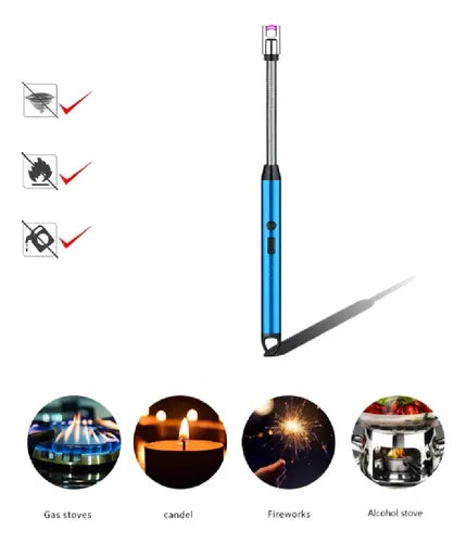 Encendedor electrónico 360 ° Cocina al aire libre tipo v8 recargable con cerradura de seguridad adecuada para velas estufa de Gas accesorios de humo nuevo