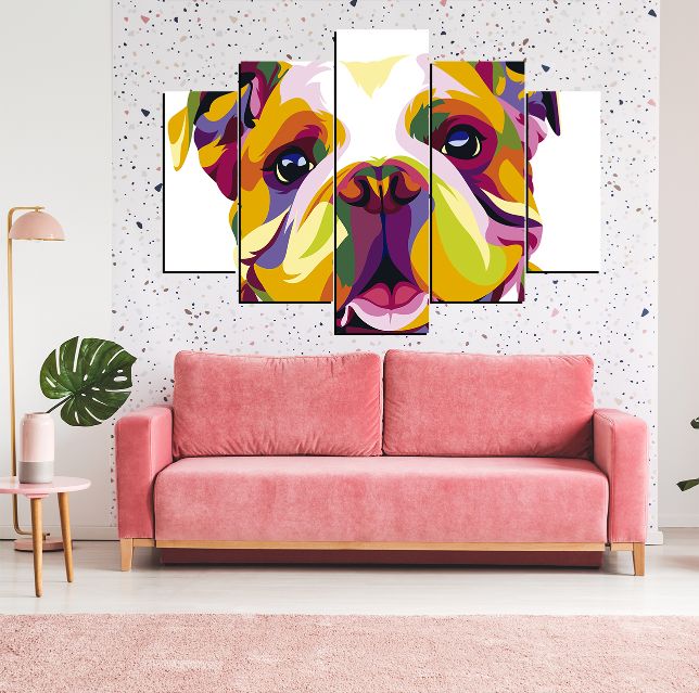 Cuadro 5 Piezas – perro