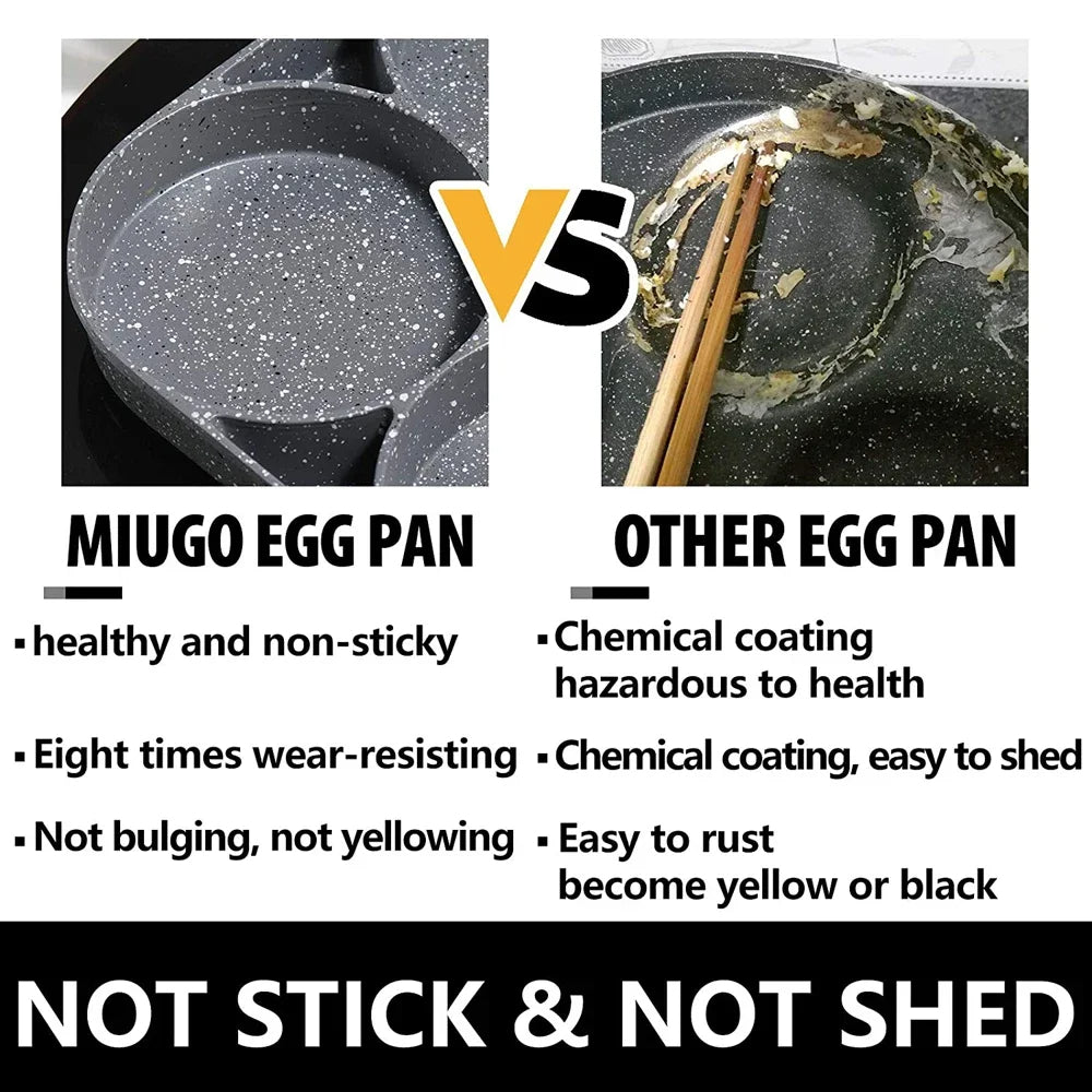 Sartén 4 puestos para huevos, sartenes antiadherentes para panqueques