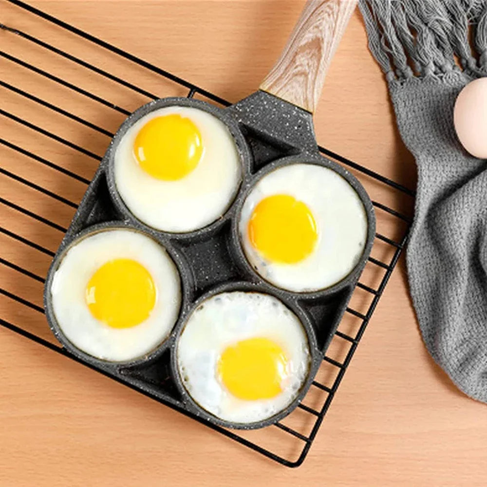 Sartén 4 puestos para huevos, sartenes antiadherentes para panqueques
