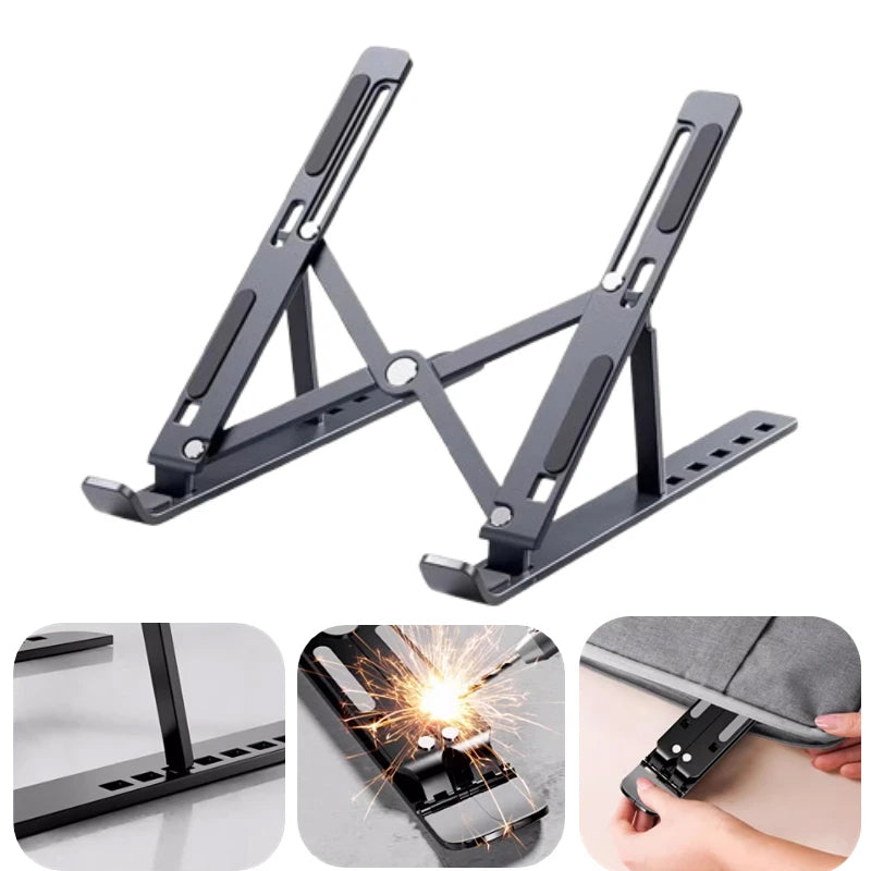 Soporte plegable para ordenador portátil, soporte de refrigeración para portátil