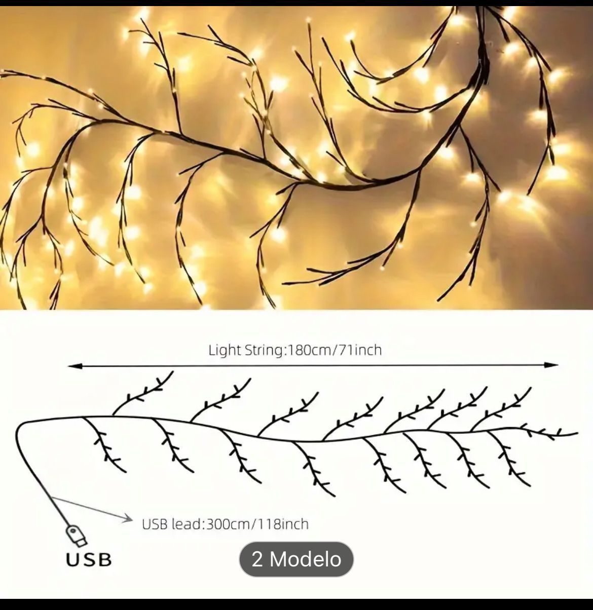 Guirnalda De Luces Navidenas Rama