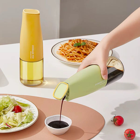 Botella dispensadora de aceite de 500ML, botella de salsa, botellas de almacenamiento de vidrio para especias, aceite en aerosol, vinagre, herramientas creativas de cocina