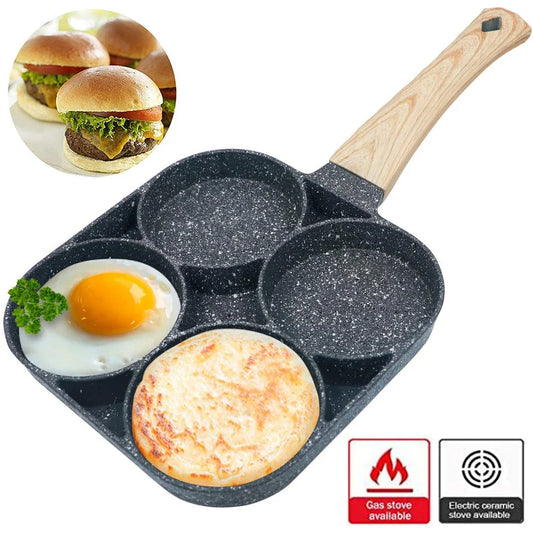 Sartén 4 puestos para  huevos, sartenes antiadherentes para panqueques